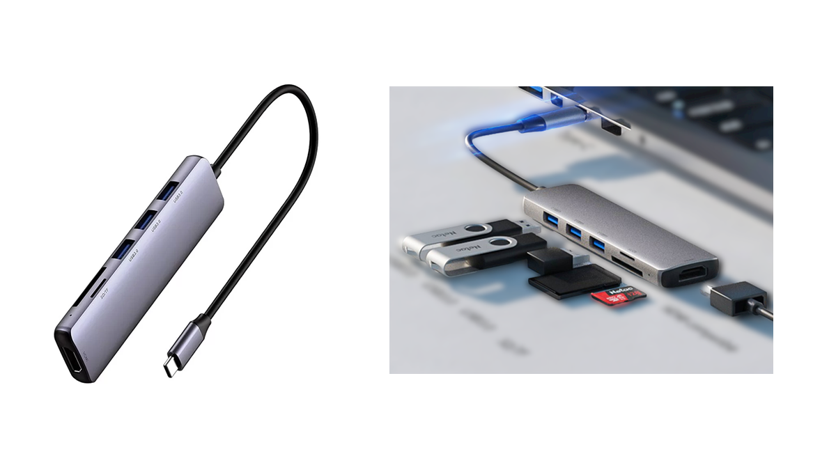 Netac WF14 6in1 გადამყვანი ჰაბი USB-C to TF/SD+USB3.0+HDMI
