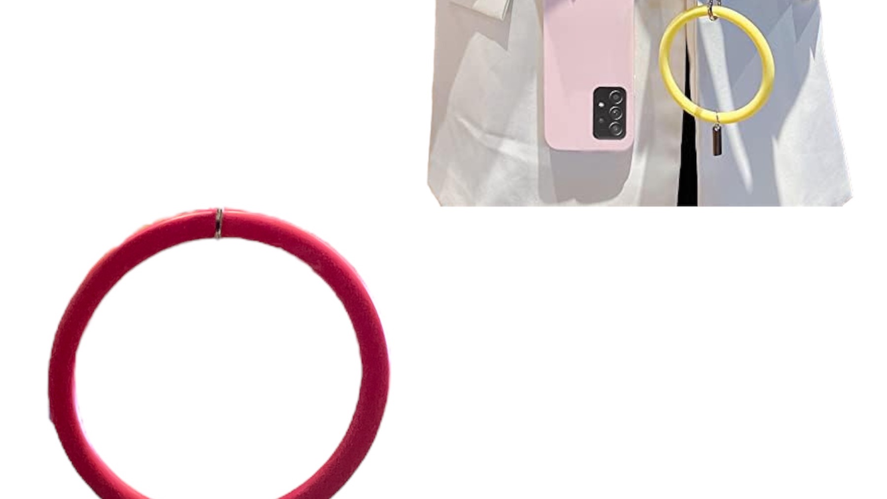 Universal Hanging Ring Rope Phone Case Silicone Bracelet წითელი (9115)