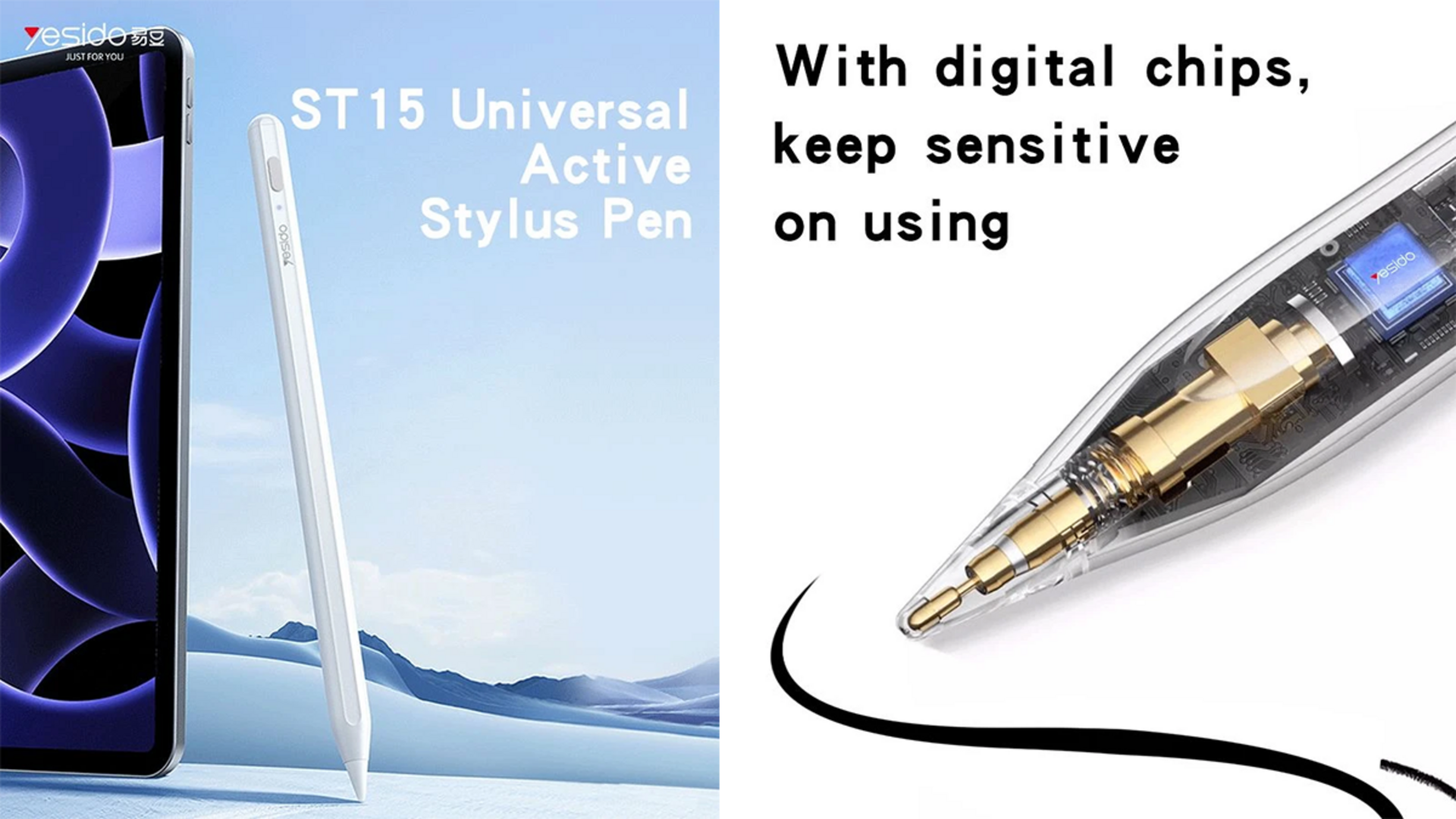 Yesido ST15 Active Stylus Pen პლანშეტის, iPad-ის კალამი (უნივერსალი)