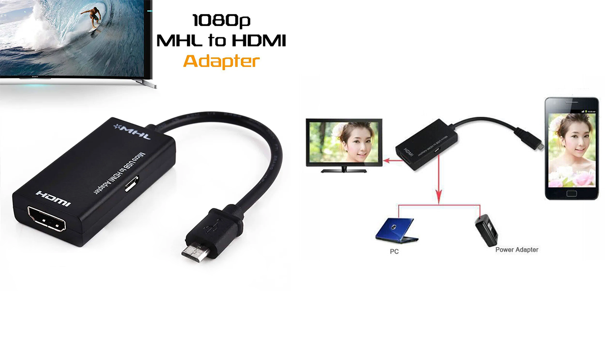 Kingda გადამყვანი ჰაბი Micro to HDTV Audio and video sync adapter (7449)