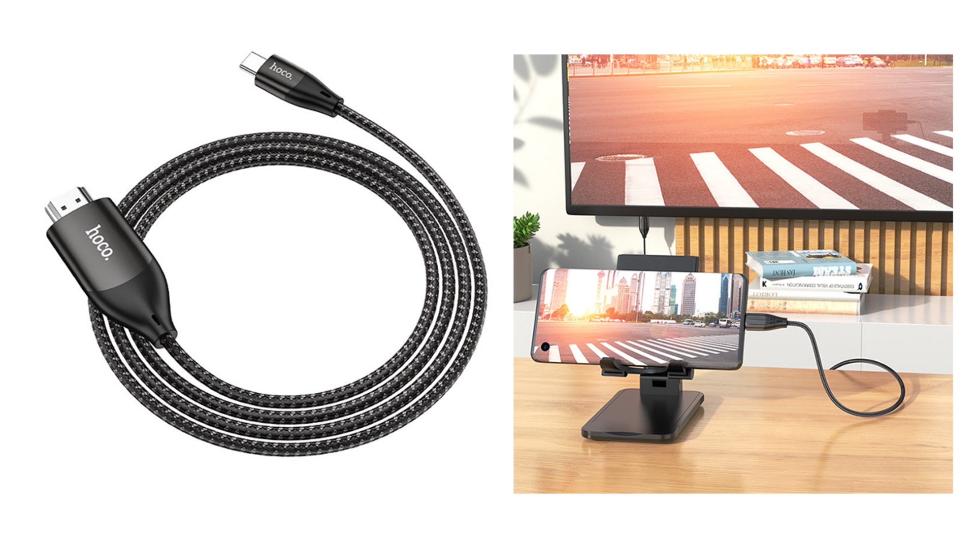 HOCO UA16 გადამყვანი ჰაბი Type-C to HDTV Audio and video sync adapter 2მ.