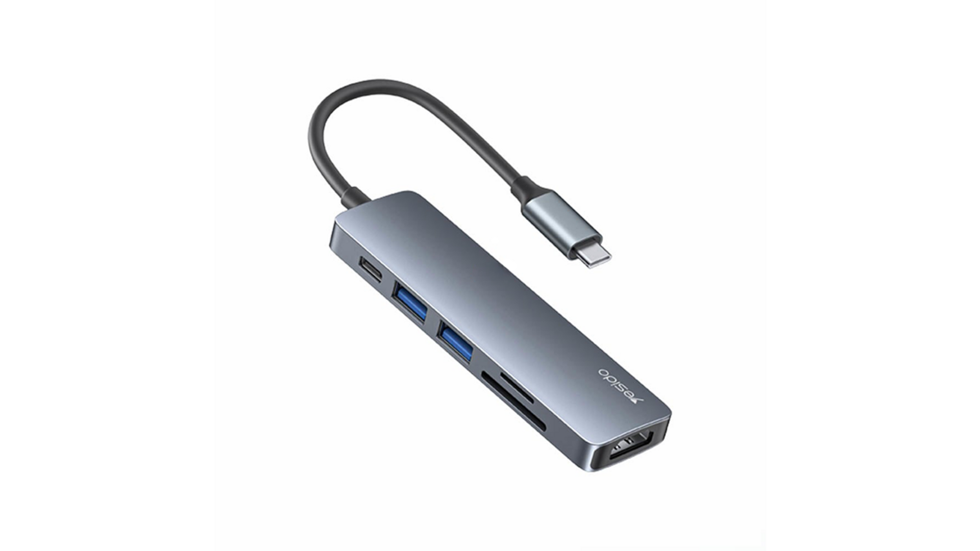 Yesido HB11 6in1 გადამყვანი ჰაბი USB-C to TF/SD + USB 3.0/2.0+PD