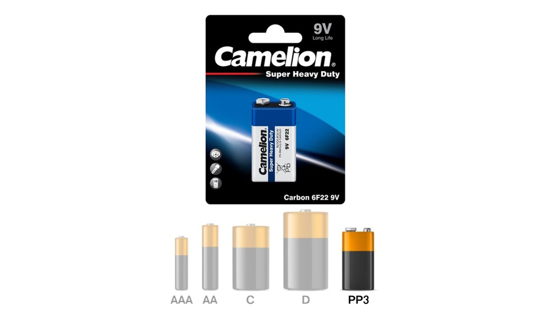 Camelion 9V/PP3 ელემენტი (1ცალი)