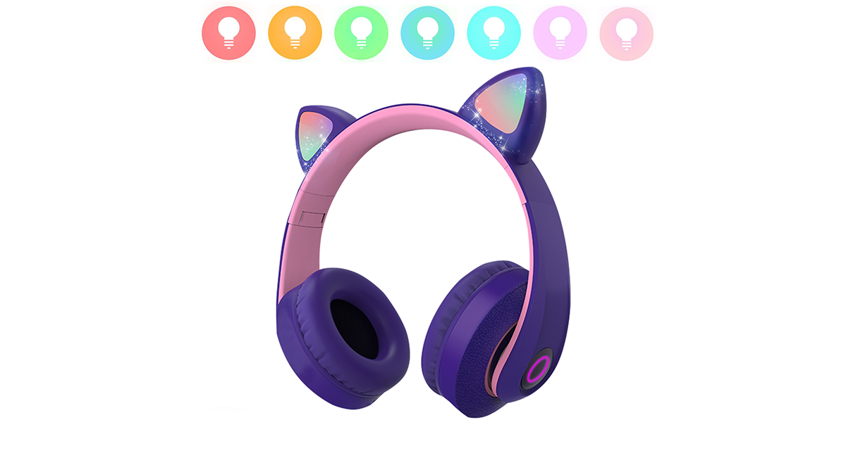 CAT EAR KD-58M უსადენო ყურსასმენი  (ფერადი ნათებით)